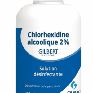 Désinfection à la chlorhexidine – Flacon 250 ml – Lot de 10 unités.