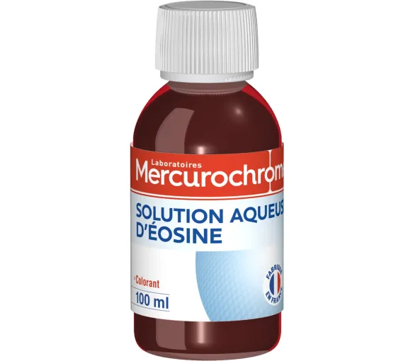 Éosine aqueuse flacon 50 ml – Désinfection et coloration cutanée