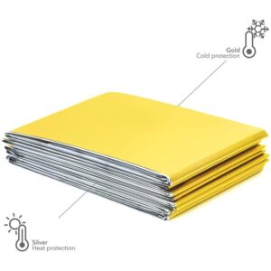 Couverture de survie argent/argent polyéthylène 140x220cm adulte réutilisable – Film isolant de première urgence
