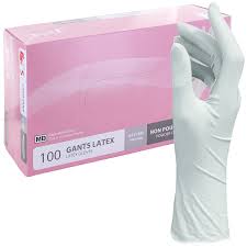 Gants d'examen en PVC sans latex pré-poudrés 8/9/1