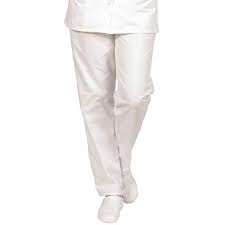 Pantalon blanc mixte polycoton
