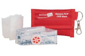 Masque de bouche-à-bouche + paire de gants vinyle en porte-clé – Kit de protection RCP compact